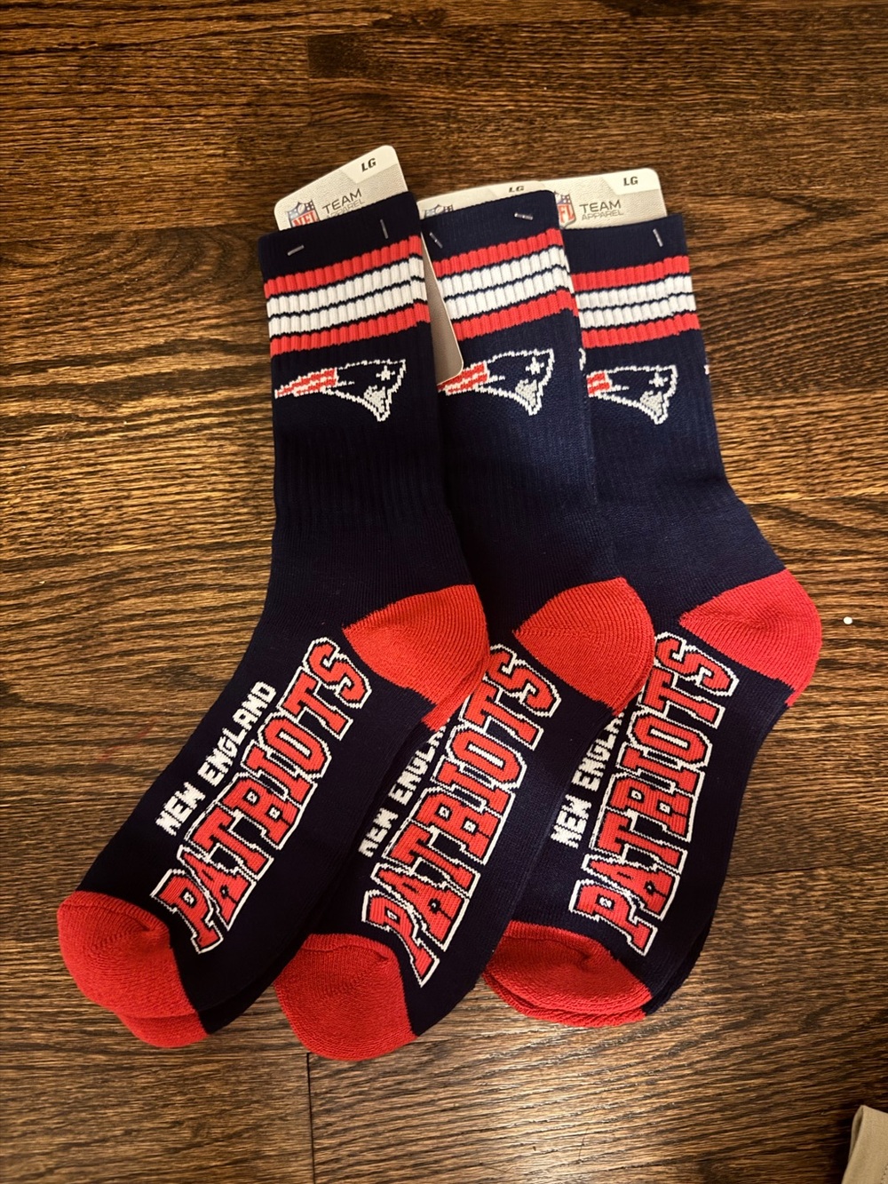 NFL New England Patriots Crew Socks - 3 pairs